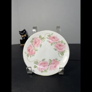 Z.S. & C Bavaria Antique 1880 To 1918 Pink Roses Gold Trim 6 Bread Butter Plates